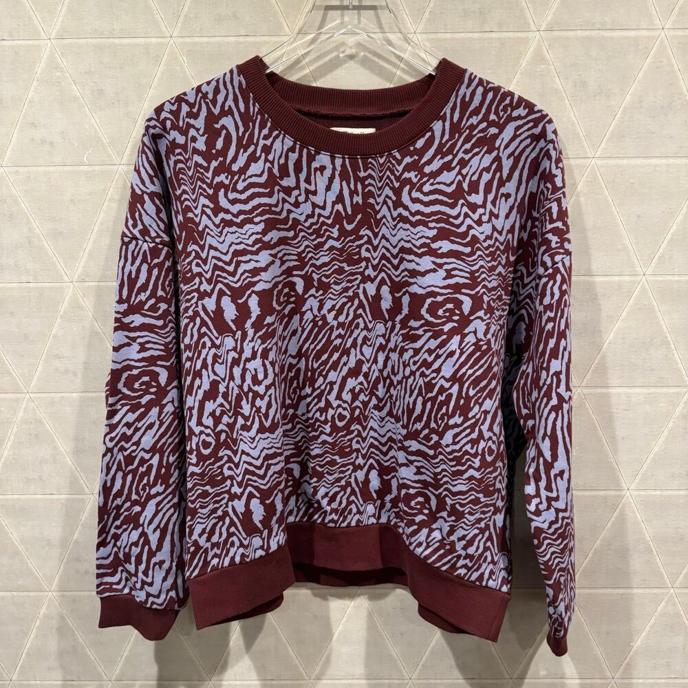 Madewell (Re)sourced Cotton Oversized Sweatshirt in Tigerized Print NWT